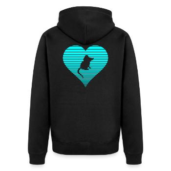 Maus - Unisex Premium Bio Zip Hoodie - Schwarz - Hinten - Nico (187cm)