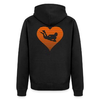 Bodyboarding - Unisex Premium Organic Zip Hoodie - black - Back - Nico (187cm)