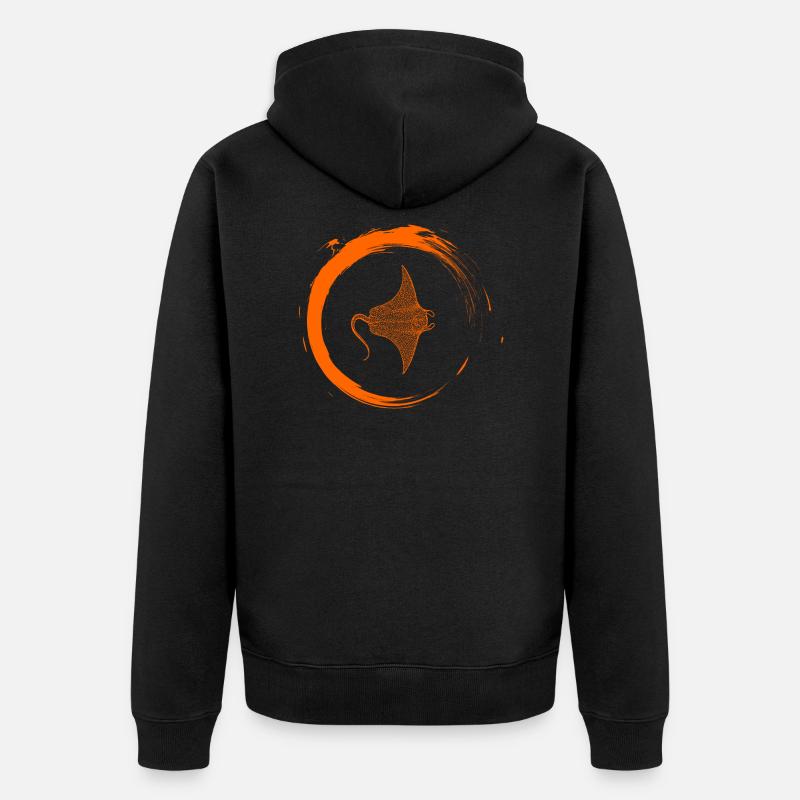 Rochen - Unisex Premium Bio Zip Hoodie - Schwarz