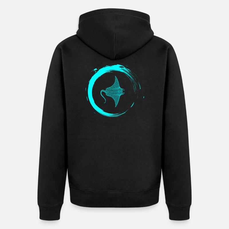 Rochen - Unisex Premium Bio Zip Hoodie - Schwarz