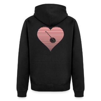Banjo - Unisex Premium Organic Zip Hoodie - black - Back - Nico (187cm)