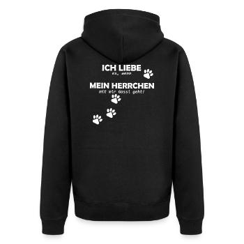 Hunde Spruch - Unisex Premium Bio Zip Hoodie - Schwarz - Hinten - Nico (187cm)