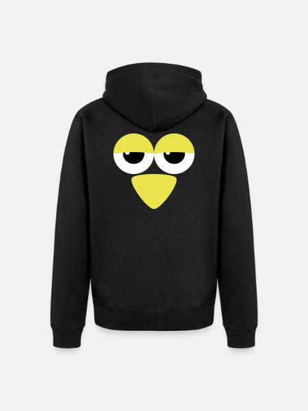 Eyes with beak - Unisex Premium Organic Zip Hoodie - black