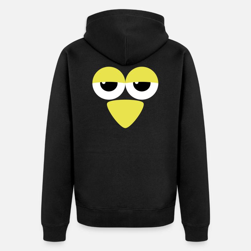 Augen mit Schnabel - Unisex Premium Bio Zip Hoodie - Schwarz