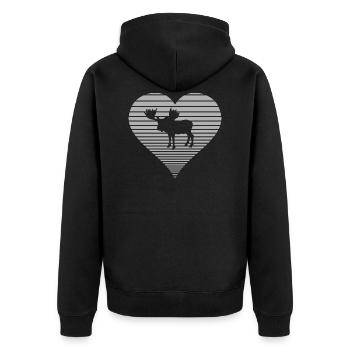Moose - Unisex Premium Organic Zip Hoodie - black - Back - Nico (187cm)