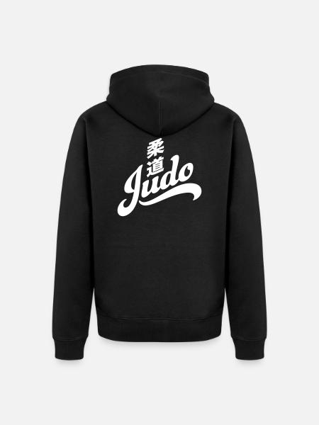 Judo - Ekologiczna rozpinana bluza z kapturem Premium unisex - czarny