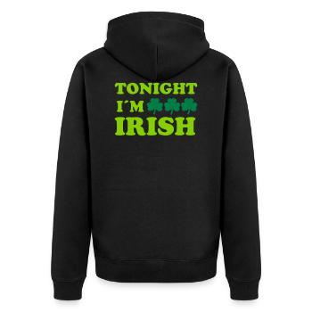 St. Patrick`s Day Irish Ireland Shamrock Éire - Unisex Premium Organic Zip Hoodie - black - Back - Nico (187cm)