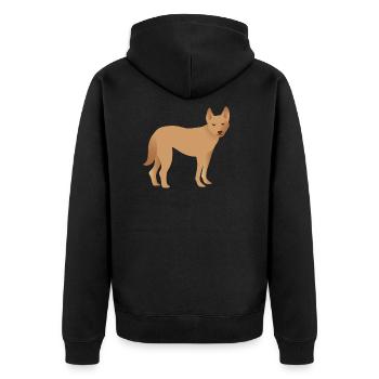 Einzelner Dingo-Hund, der glücklich schaut - Unisex Premium Bio Zip Hoodie - Schwarz - Hinten - Nico (187cm)