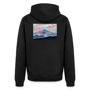 cho ku rei mit fuji und kirschblüten - Unisex Premium Organic Zip Hoodie - black - Back - Nico (187cm)