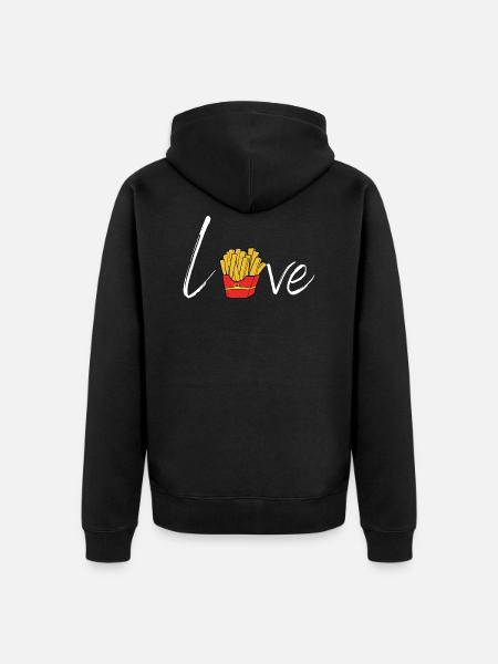 amour des frites - Veste à capuche bio Premium Unisexe - noir