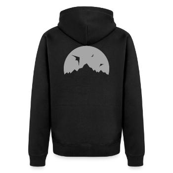 Kite - Unisex Premium Organic Zip Hoodie - black - Back - Nico (187cm)