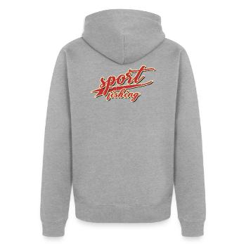 pêche sportive poisson pêche appât poisson tasse - Veste à capuche bio Premium Unisexe - gris chiné - Dos - Nico (187cm)