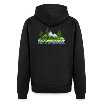 Nature Forêt Arbres Randonnée Montagnes Rivières Lacs Air - Veste à capuche bio Premium Unisexe - noir - Dos - Nico (187cm)