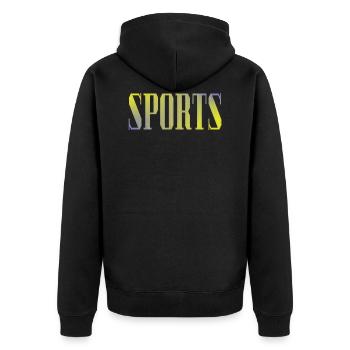 Sport - Unisex Premium Bio Zip Hoodie - Schwarz - Hinten - Nico (187cm)