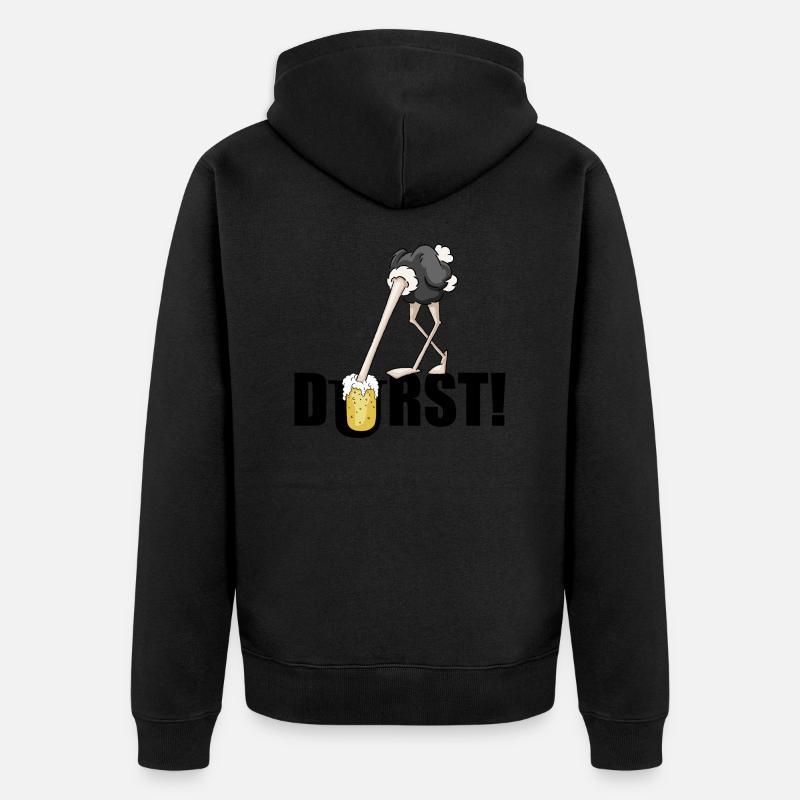 Bier? Durst! - Unisex Premium Bio Zip Hoodie - Schwarz