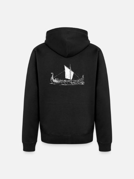 Viking motiver> Viking båt - nave - Premium økologisk unisex-hettejakke - svart