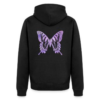 Aquarelle Papillon - Veste à capuche bio Premium Unisexe - noir - Dos - Nico (187cm)