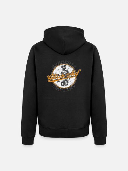 Ruhrpott Steiger grey - Unisex Premium Bio Zip Hoodie - Schwarz
