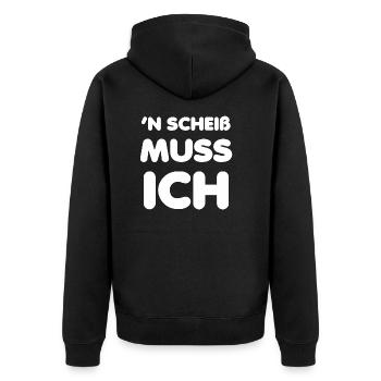 I have to shit - Unisex Premium Organic Zip Hoodie - black - Back - Nico (187cm)