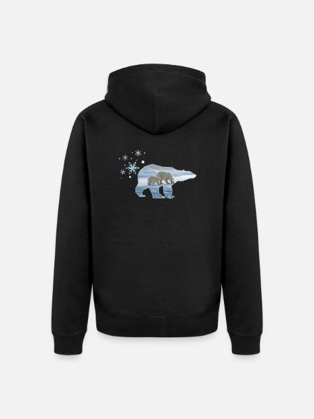 Eisbär - Unisex Premium Bio Zip Hoodie - Schwarz