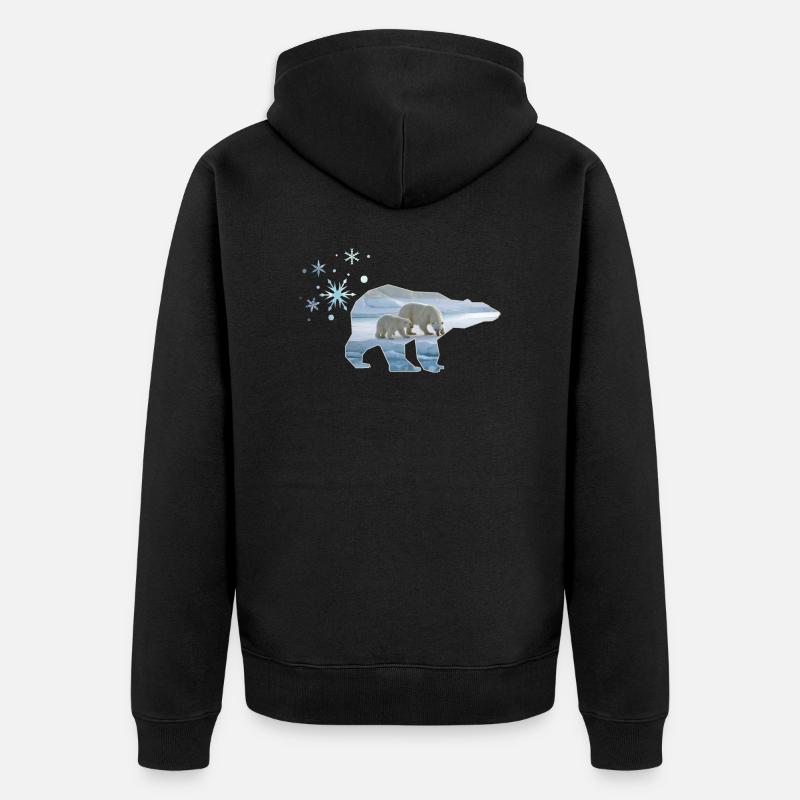 Eisbär - Unisex Premium Bio Zip Hoodie - Schwarz