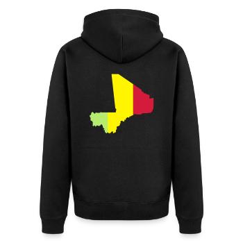 Mali Map - Unisex Premium Bio Zip Hoodie - Schwarz - Hinten - Nico (187cm)