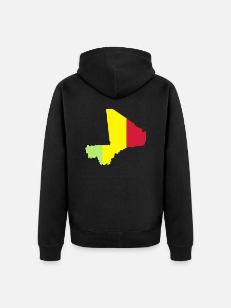 Mali Map - Unisex Premium Organic Zip Hoodie - black