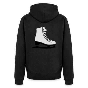 Schlittschuh - Unisex Premium Bio Zip Hoodie - Schwarz - Hinten - Nico (187cm)