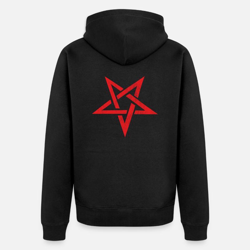 pentagramme rouge - Veste à capuche bio Premium Unisexe - noir