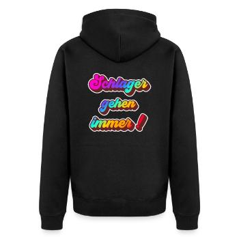 Schlager gehen immer Schlagerparty Schlagerfans - Unisex Premium Bio Zip Hoodie - Schwarz - Hinten - Nico (187cm)