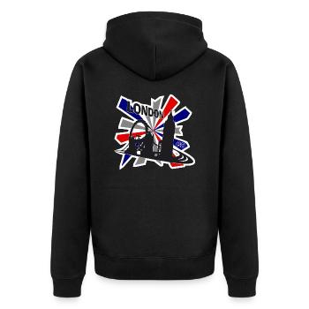 LONDON Graffiti - Veste à capuche bio Premium Unisexe - noir - Dos - Nico (187cm)