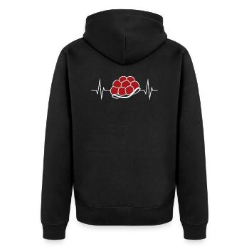 Bollenhut heartbeat pulse Black Forest - Unisex Premium Organic Zip Hoodie - black - Back - Nico (187cm)
