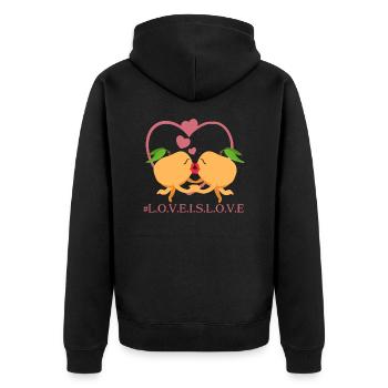 Abricots lesbien - Veste à capuche bio Premium Unisexe - noir - Dos - Nico (187cm)