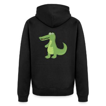 Alligator - Unisex Premium Bio Zip Hoodie - Schwarz - Hinten - Nico (187cm)