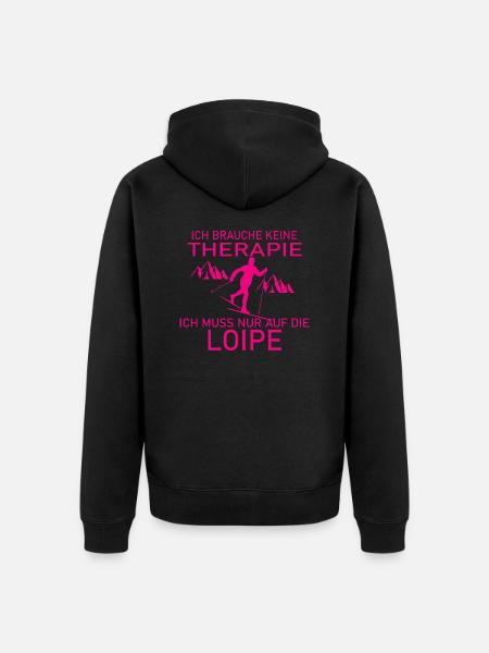 Langlauf Ski Skiing Biathlon - Unisex Premium Bio Zip Hoodie - Schwarz