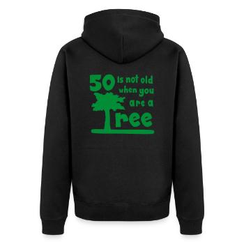 50 - Unisex Premium Organic Zip Hoodie - black - Back - Nico (187cm)