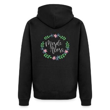 merde alors - humour - Veste à capuche bio Premium Unisexe - noir - Dos - Nico (187cm)