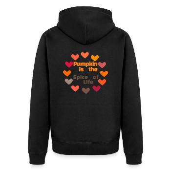 J’adore les vêtements / Pumpkin Spice - Veste à capuche bio Premium Unisexe - noir - Dos - Nico (187cm)