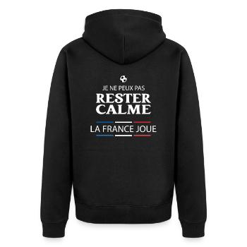 Je ne peux pas rester calme, Football. - Veste à capuche bio Premium Unisexe - noir - Dos - Nico (187cm)