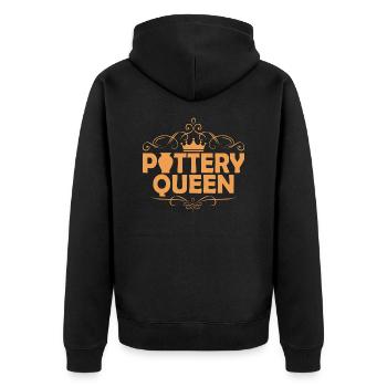 Pottery Queen Ceramics Artist Pot Maker - Unisex Premium Bio Zip Hoodie - Schwarz - Hinten - Nico (187cm)