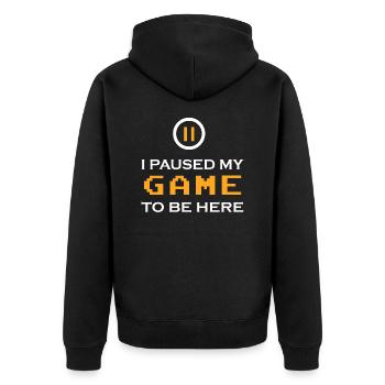 Game Gaming PC - Unisex Premium Organic Zip Hoodie - black - Back - Nico (187cm)