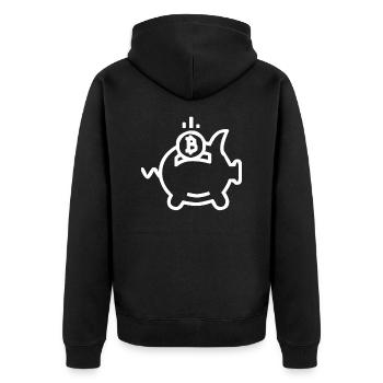 Bitcoin économie - Veste à capuche bio Premium Unisexe - noir - Dos - Nico (187cm)