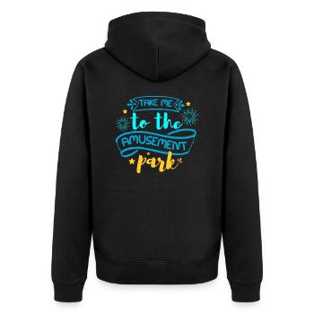 TAKE ME TO THE AMUSEMENT PARK - Unisex Premium Organic Zip Hoodie - black - Back - Nico (187cm)