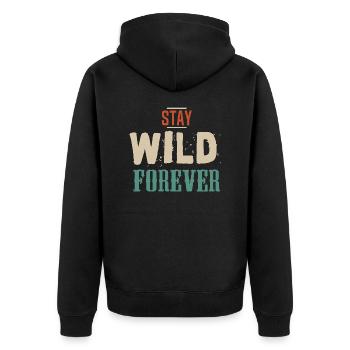 stay wild forever sauvage slogan 403 A - Veste à capuche bio Premium Unisexe - noir - Dos - Nico (187cm)