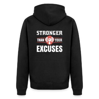 No Excuses Conception de chemise de gymnastique - Veste à capuche bio Premium Unisexe - noir - Dos - Nico (187cm)