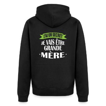 Je vais être grande mère - Veste à capuche bio Premium Unisexe - noir - Dos - Nico (187cm)