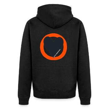 Letzte Generation - Unisex Premium Bio Zip Hoodie - Schwarz - Hinten - Nico (187cm)
