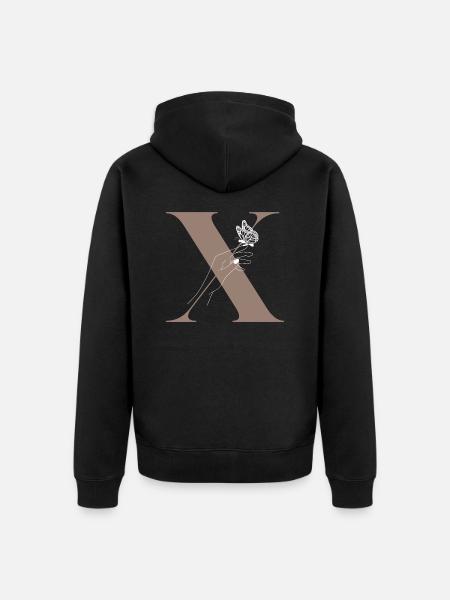Letter x Magic butterfly - Unisex Premium Organic Zip Hoodie - black