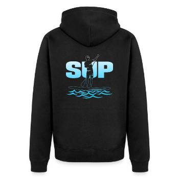 SUP Stand Up Paddle Board - Unisex Premium Organic Zip Hoodie - black - Back - Nico (187cm)