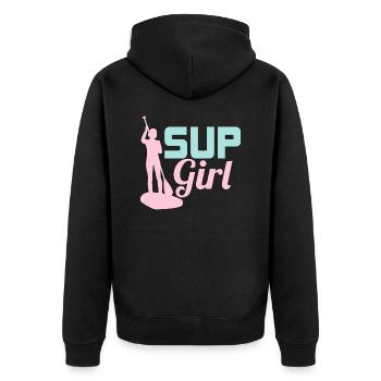 SUP Girl Stand Up Paddle Board - Unisex Premium Organic Zip Hoodie - black - Back - Nico (187cm)